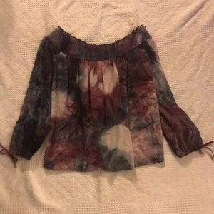 American Eagle Velour Off Shoulder Top